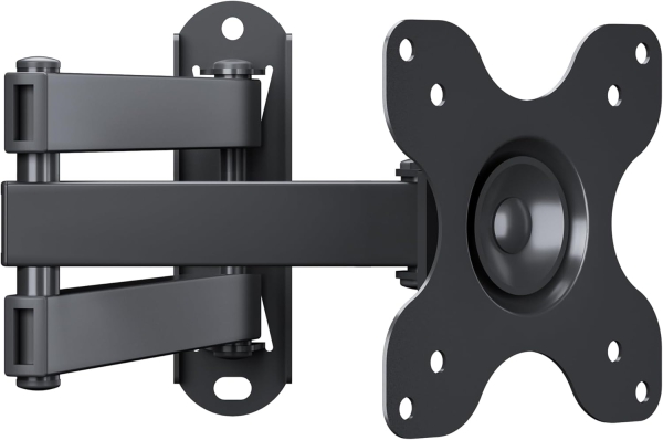 BONTEC PC Monitor & TV Wandhalterung Schwenkbar Neigbar (13-30 Zoll) (Volle Beweglichkeit: VESA 75x75/100x100 mm, bis 15 kg Traglast – Inkl. Wasserwaage.)