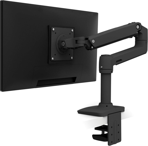 Ergotron LX Monitor Tischhalterung (Schwarz) für Bildschirme bis 34 Zoll (Premium Monitorarm mit patentierter Constant Force Technologie für mühelose Positionierung bis 11,3 kg.)