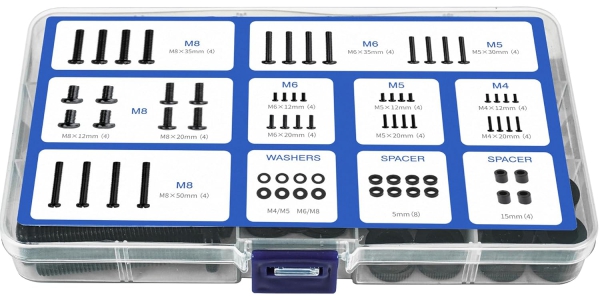 GINKGO Universal VESA Schrauben Set für TV & Monitor (M4, M5, M6, M8) (68-teiliges Montage-Kit für Wandhalterungen & Ständer – Kompatibel bis 80 Zoll.)