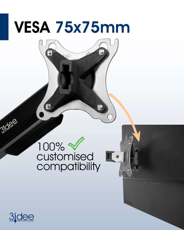 VESA Adapter kompatibel mit Omen by HP 25 (Z7Y57AA) Monitor - 75x75mm