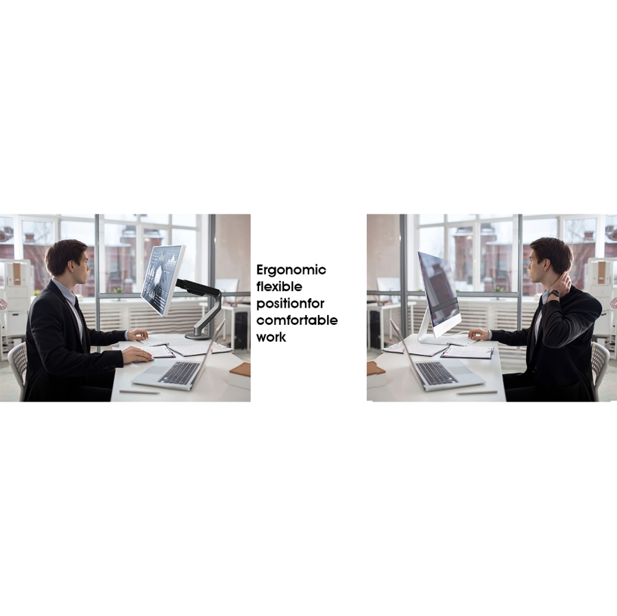 3IDEE Flexi-Lite Monitor Halterung 2 Monitore für 17-32" Bildschirme, modernes Design, voll beweglich & verstellbar