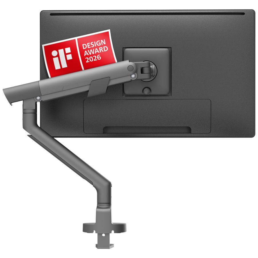 3IDEE Flexi Pro Monitorarm - Premium Halterung bis 40" & 11kg, VESA 75/100 (Gewinner Design Award 2026 – Mechanische Feder, Top-Side Montage & Rotationsstopp.)