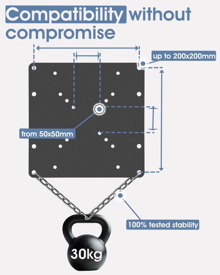 3IDEE VESA Adapter 200x200 (100x100 auf 200x200)