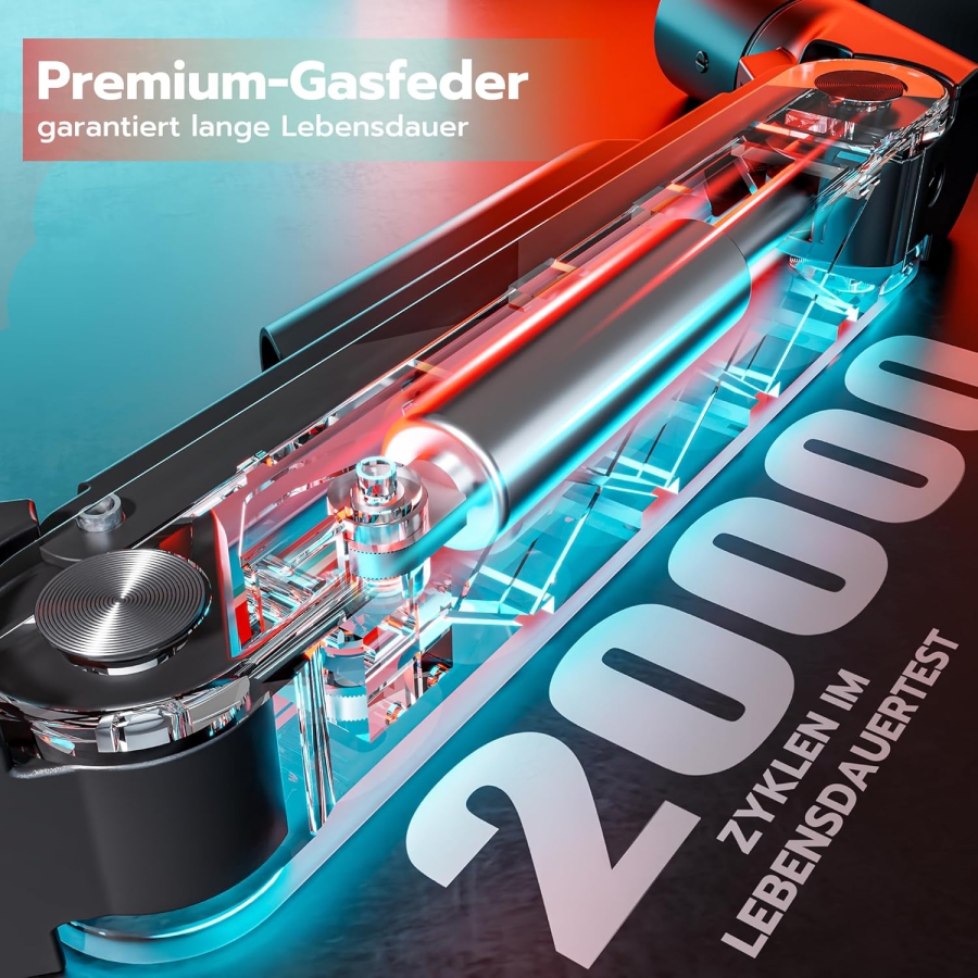 ARES WING Heavy Duty Monitorarm 17-49 Zoll (bis 20 kg) – Gasfeder (Extra hohe Säule & 20 kg Tragkraft für Ultrawide & Curved Screens.)