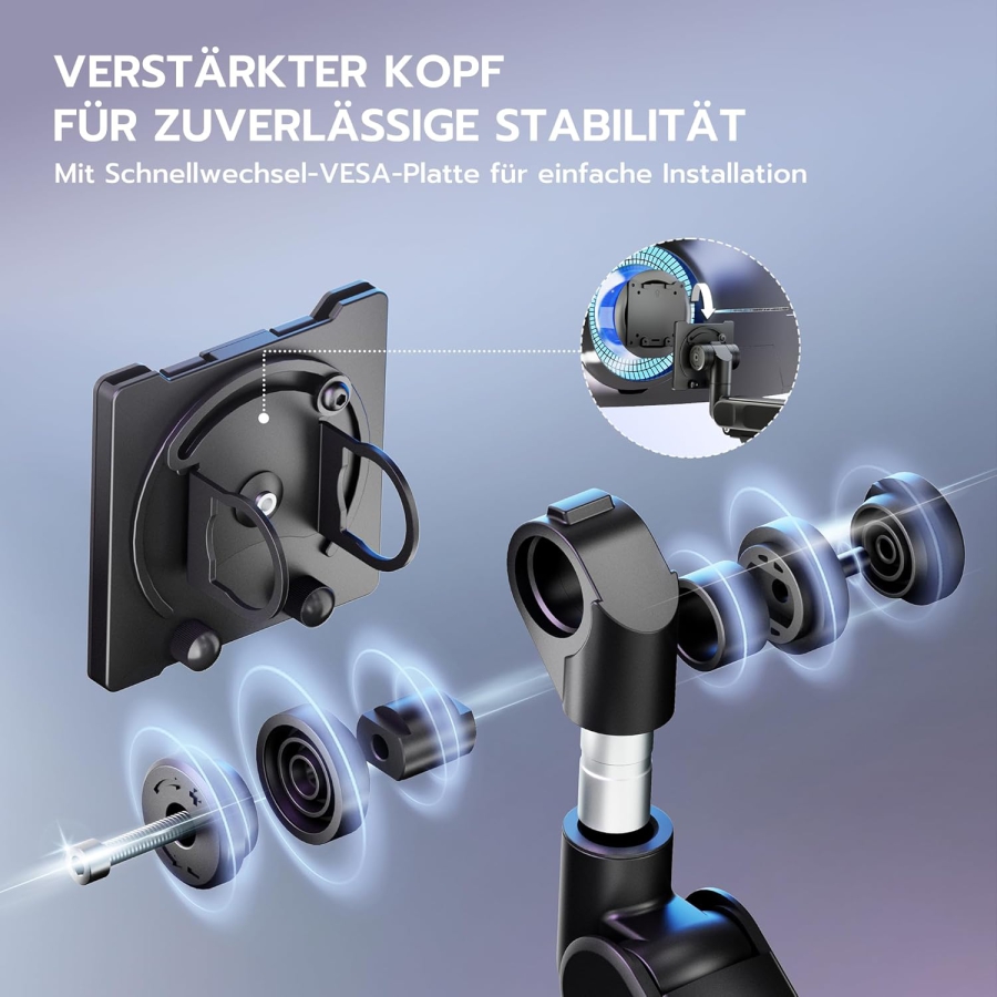 ARES WING Monitor Wandhalterung 24-57 Zoll (bis 27kg) – Gasfeder (Heavy Duty Wandarm für Ultrawide & Curved Screens.)