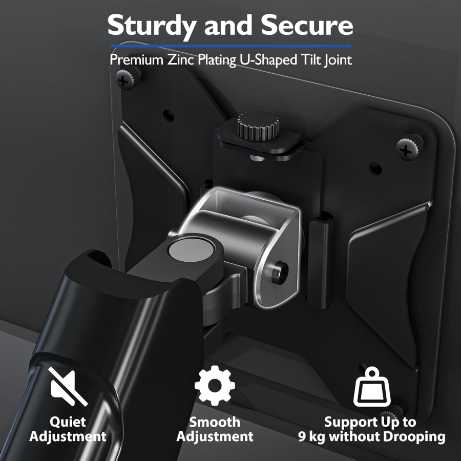 BONTEC Monitor Halterung 1 Monitor für 13-32 Zoll (3-9 kg) – Gasdruckfeder Arm, höhenverstellbar & voll beweglich – VESA 75/100 (Ergonomischer Gasfeder-Monitorarm: Extrem langlebig, stabil & blitzschnell montiert.)