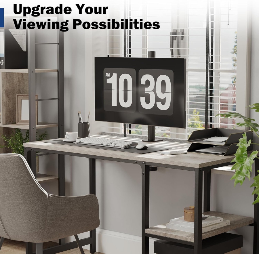 BONTEC Monitor Halterung 1 Monitor für 13-34" Monitore, kurzer Arm, bis 10kg, höhenverstellbar, neigbar