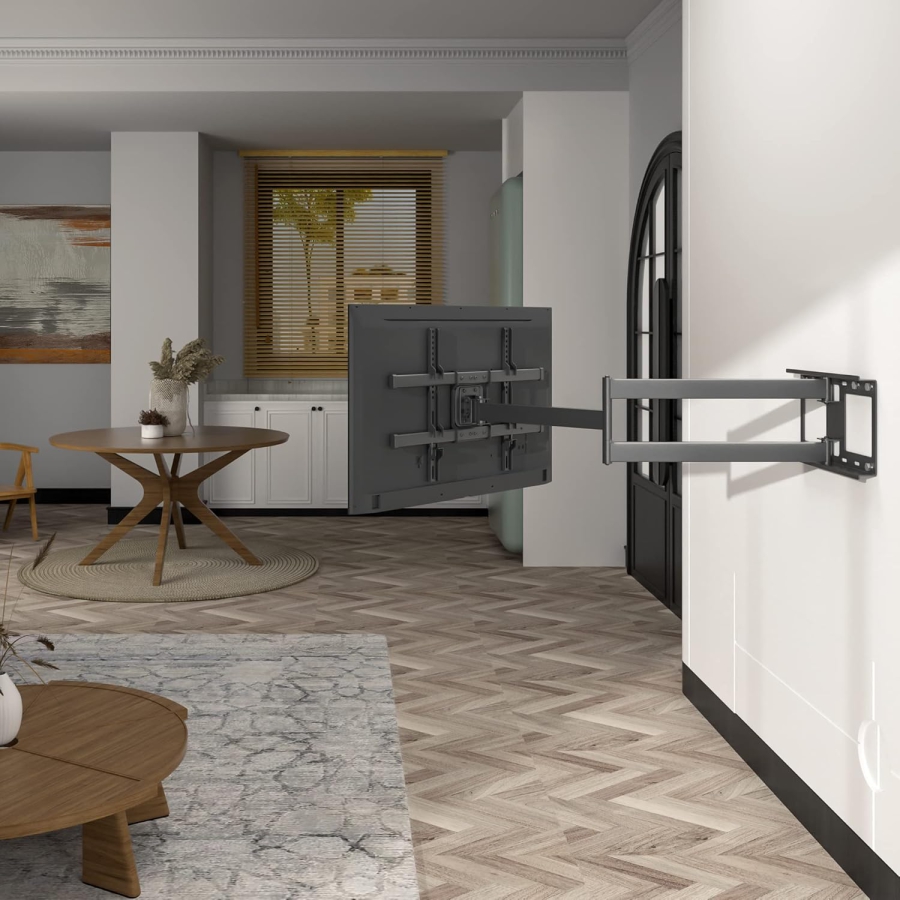 BONTEC TV Wandhalterung mit 1040 mm Extra Langem Arm (32-75 Zoll) (Schwerlast-Halterung bis 60 kg – Schwenkbar, Neigbar & Ausziehbar bis 104 cm.)