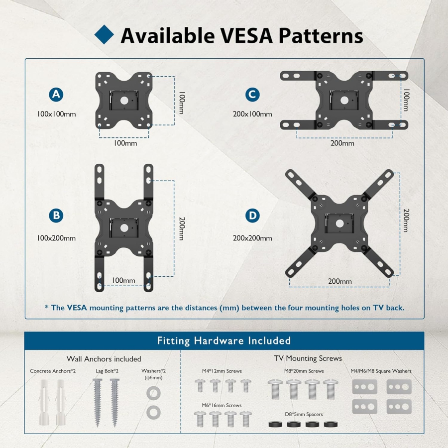 BONTEC Wandhalterung für 13-42" Bildschirme, bis 20kg