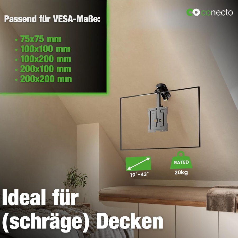 conectoTV Deckenhalterung 19–43" | VESA 200x200