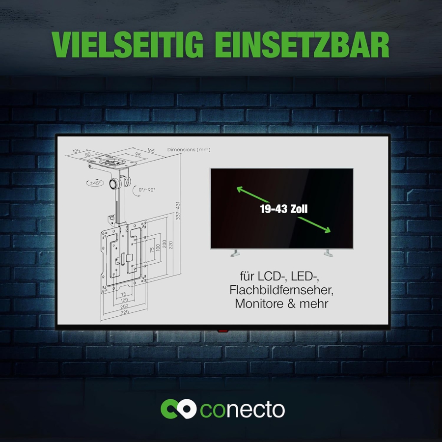 conectoTV Deckenhalterung 19–43" | VESA 200x200