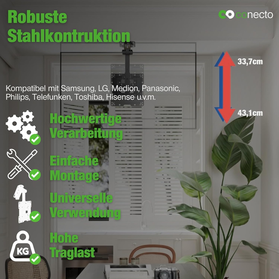 conectoTV Deckenhalterung 19–43" | VESA 200x200