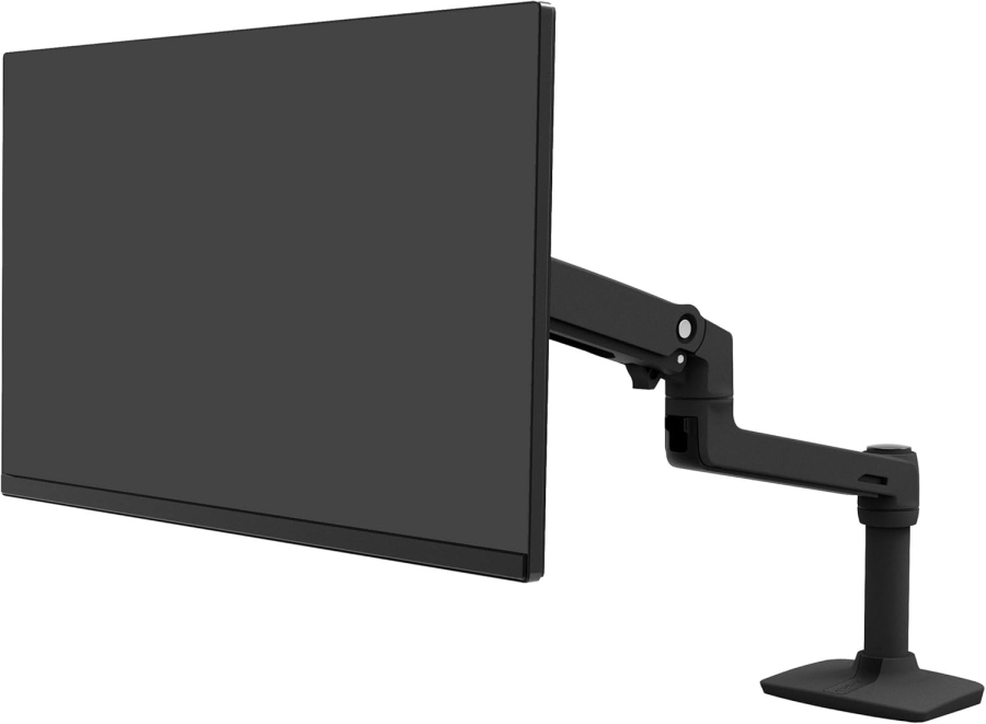 Ergotron LX Monitor Tischhalterung (Schwarz) für Bildschirme bis 34 Zoll (Premium Monitorarm mit patentierter Constant Force Technologie für mühelose Positionierung bis 11,3 kg.)