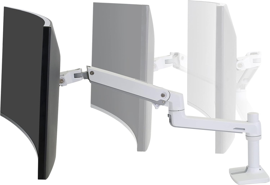 Ergotron LX Monitor Tischhalterung (Weiß) für Bildschirme bis 34 Zoll (Premium Monitorarm mit patentierter Constant Force Technologie für mühelose Positionierung bis 11,3 kg.)