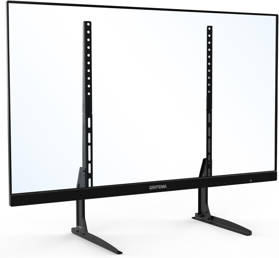 GRIFEMA Universal TV Standfüße für 22–80 Zoll Fernseher (Höhenverstellbar) (Stabiler Ersatz-Standfuß bis 50 kg Tragkraft – VESA max. 800x400 mm.)