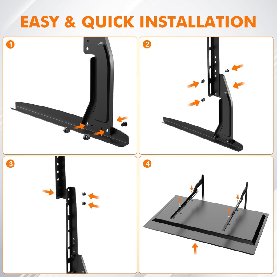 GRIFEMA Universal TV Standfüße für 22–80 Zoll Fernseher (Höhenverstellbar) (Stabiler Ersatz-Standfuß bis 50 kg Tragkraft – VESA max. 800x400 mm.)