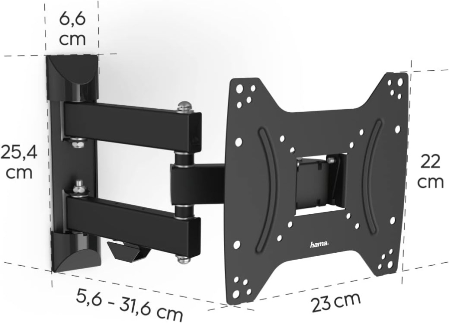 HAMA TV-Wandhalterung | 19-46 Zoll | vollbeweglich | schwenkbar & neigbar | bis 20 kg