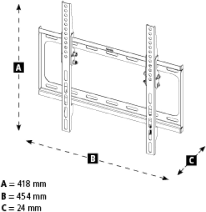 Hama TV Wandhalterung Neigbar für 32-75 Zoll Fernseher (VESA 400x400) (Ultraflache Fernsehhalterung (2,4 cm Wandabstand) – Stufenlos 10° neigbar, bis 35 kg Traglast.)
