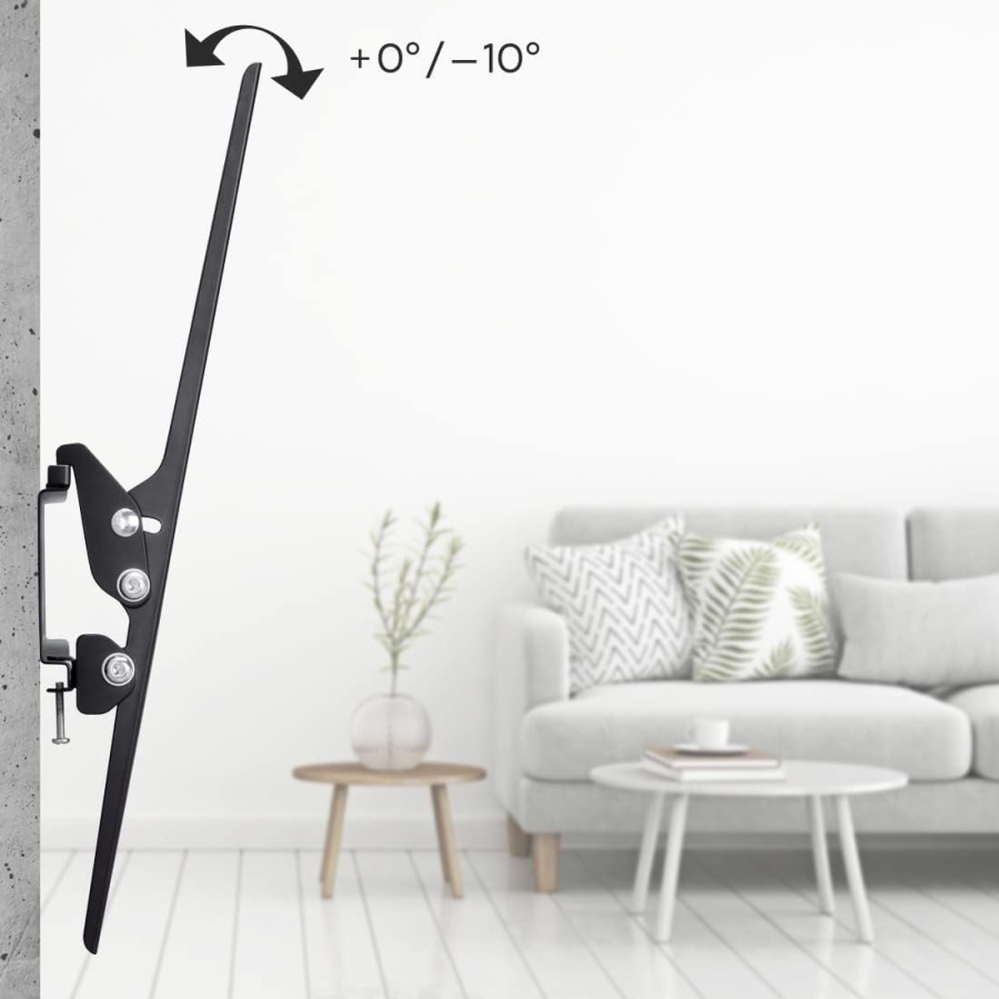 Hama TV Wandhalterung Neigbar für 32-75 Zoll Fernseher (VESA 400x400) (Ultraflache Fernsehhalterung (2,4 cm Wandabstand) – Stufenlos 10° neigbar, bis 35 kg Traglast.)