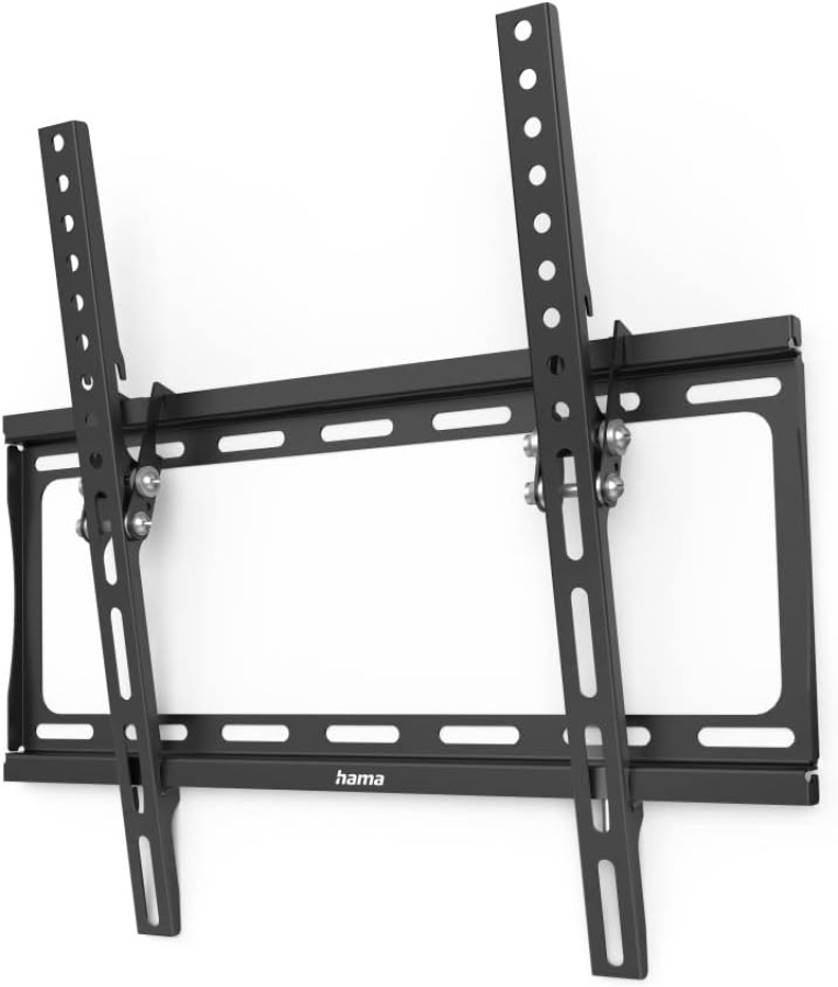 Hama TV Wandhalterung Neigbar für 32-75 Zoll Fernseher (VESA 400x400) (Ultraflache Fernsehhalterung (2,4 cm Wandabstand) – Stufenlos 10° neigbar, bis 35 kg Traglast.)