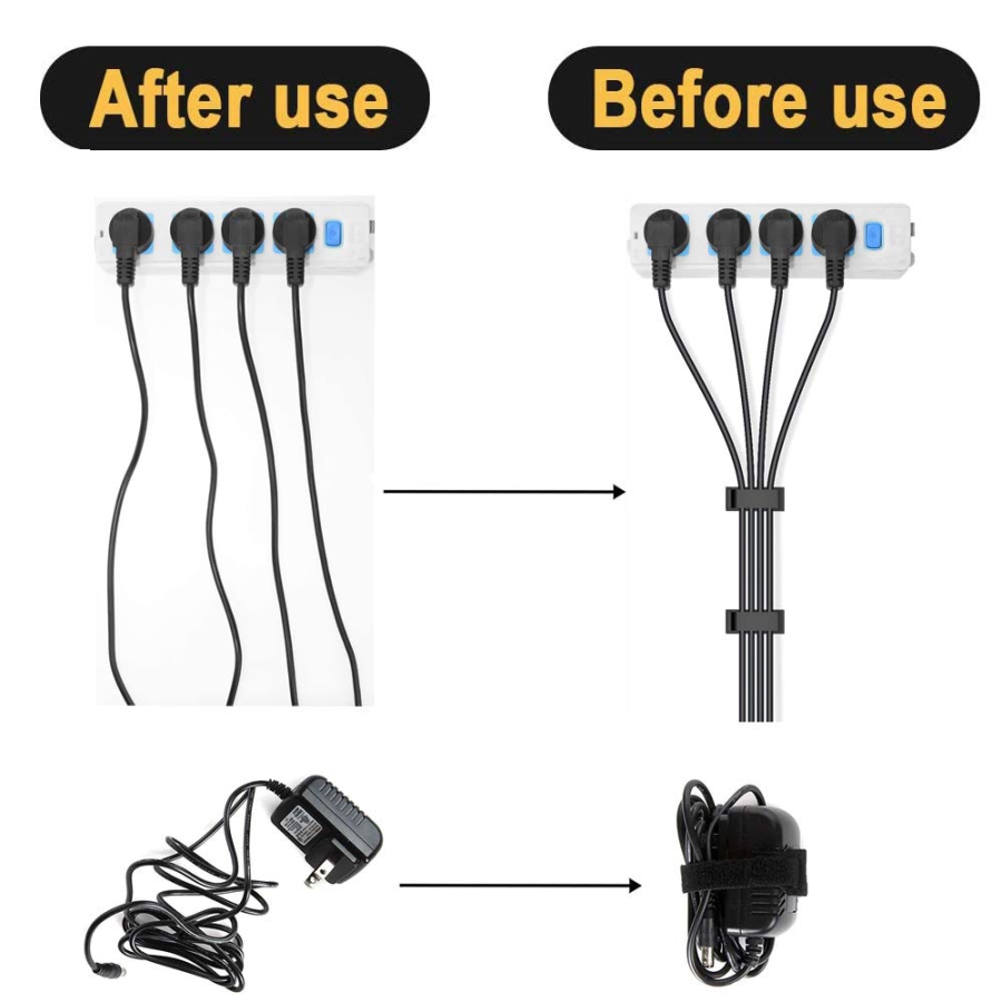 MiuCo Kabelmanagement Schreibtisch Kit (100-teilig) – Der ultimative Organizer (Komplett-Set mit 50 Klettbindern, 40 Clips & 10 Silikonhaltern – Selbstklebend & Rückstandsfrei.)