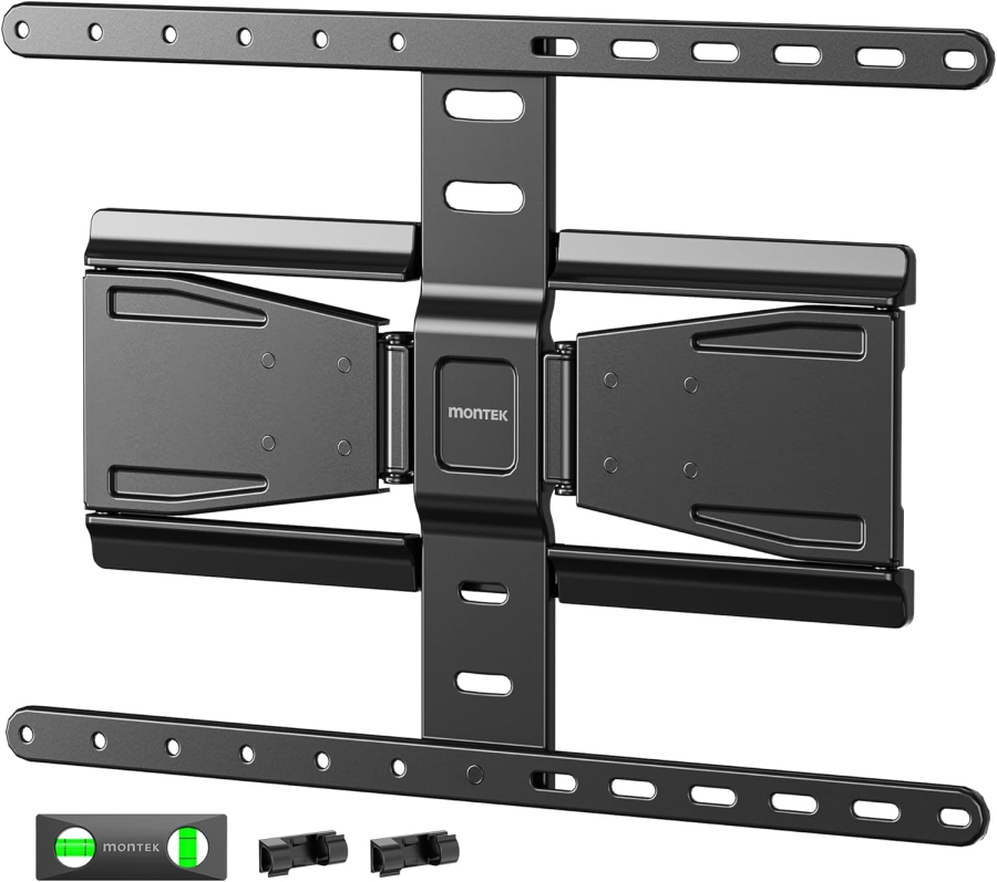 monTEK Ultra Slim TV Wandhalterung für 43-90 Zoll (Nur 2 cm Wandabstand) (Extrem flaches Design (0,77") mit Full-Motion Gelenkarm – 50 kg Traglast, VESA 600x400.)