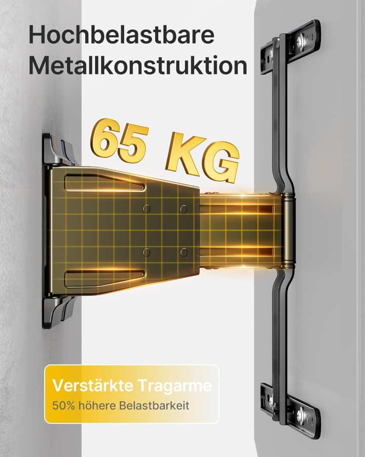 monTEK Ultra Slim TV Wandhalterung für 43-90 Zoll (Nur 2 cm Wandabstand) (Extrem flaches Design (0,77") mit Full-Motion Gelenkarm – 50 kg Traglast, VESA 600x400.)