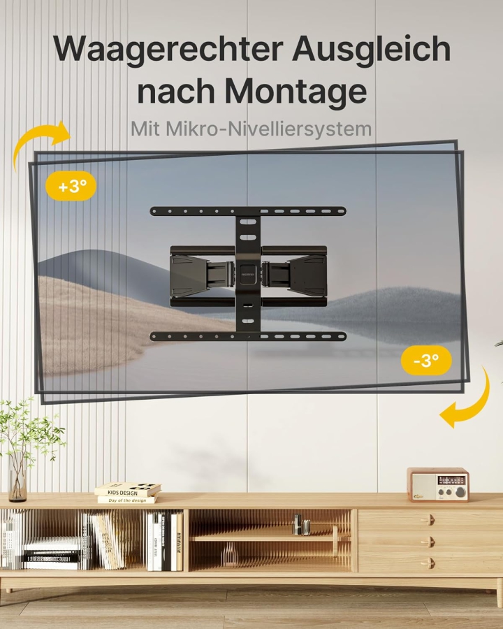 monTEK Ultra Slim TV Wandhalterung für 43-90 Zoll (Nur 2 cm Wandabstand) (Extrem flaches Design (0,77") mit Full-Motion Gelenkarm – 50 kg Traglast, VESA 600x400.)