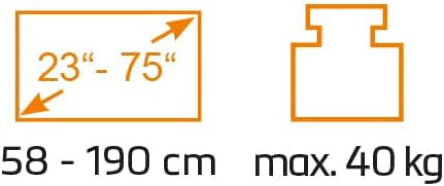 My Wall HP49L Universal TV-Standfuß für 23–75 Zoll Fernseher (Höhenverstellbare Ersatzfüße mit EVA-Schutzpolstern – Belastbar bis 40 kg & 20 Jahre Garantie.)