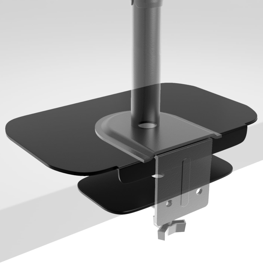 PUTORSEN Monitorhalterung Verstärkungsplatte für dünne & Glas-Tischplatten (Stahl) (Schutzplatte zur Gewichtsverteilung bei Monitorarmen – Passend für Klemmen & Tüllenbefestigung.)