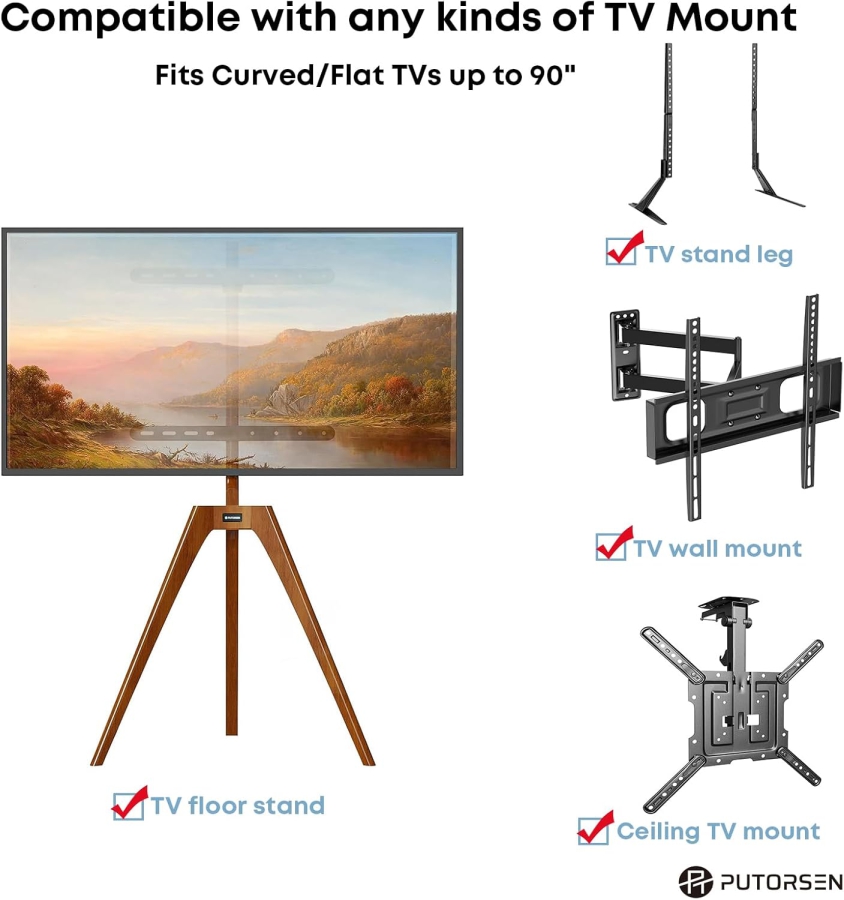 PUTORSEN Universal VESA Schrauben Set für Fernseher bis 90 Zoll (M4, M5, M6, M8) (Komplettes Hardware-Kit für Wandhalterungen & Ständer – Inkl. Abstandshalter & Unterlegscheiben.)