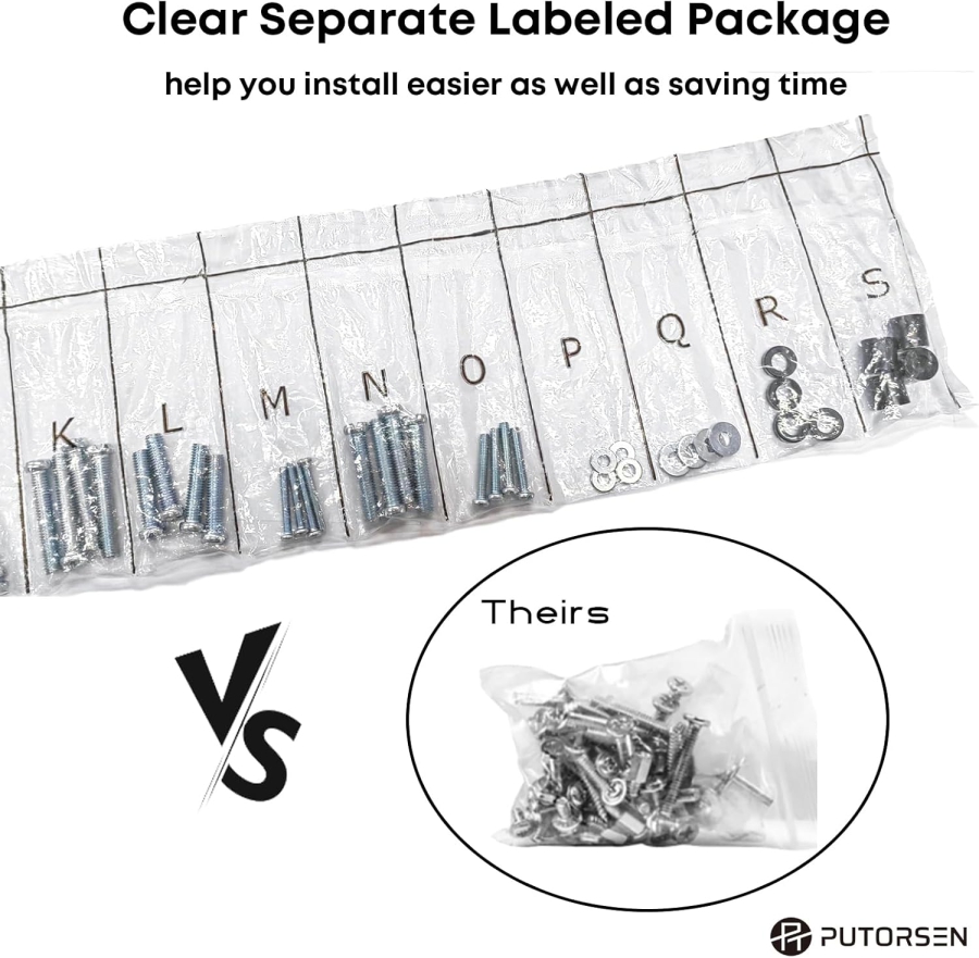 PUTORSEN Universal VESA Schrauben Set für Fernseher bis 90 Zoll (M4, M5, M6, M8) (Komplettes Hardware-Kit für Wandhalterungen & Ständer – Inkl. Abstandshalter & Unterlegscheiben.)