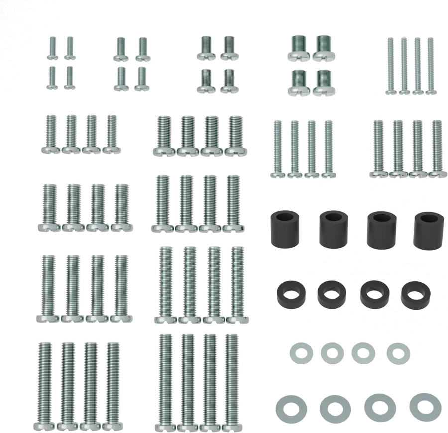 PUTORSEN Universal VESA Schrauben Set für Fernseher bis 90 Zoll (M4, M5, M6, M8) (Komplettes Hardware-Kit für Wandhalterungen & Ständer – Inkl. Abstandshalter & Unterlegscheiben.)