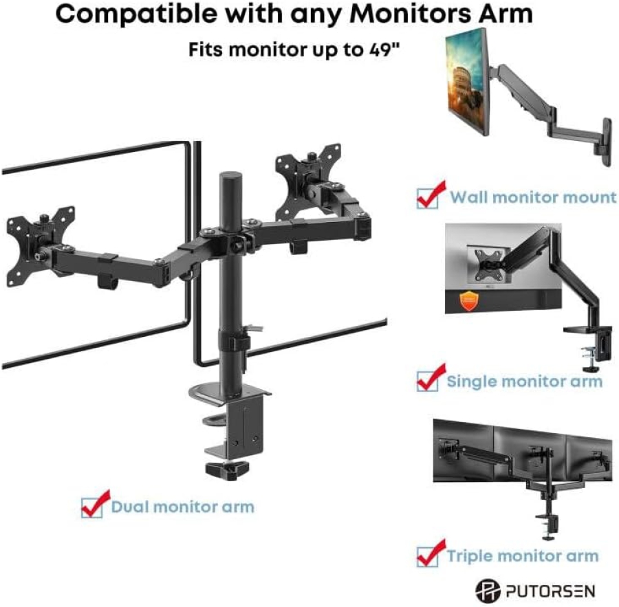 PUTORSEN Universal VESA Schrauben Set für Fernseher bis 90 Zoll (M4, M5, M6, M8) (Komplettes Hardware-Kit für Wandhalterungen & Ständer – Inkl. Abstandshalter & Unterlegscheiben.)