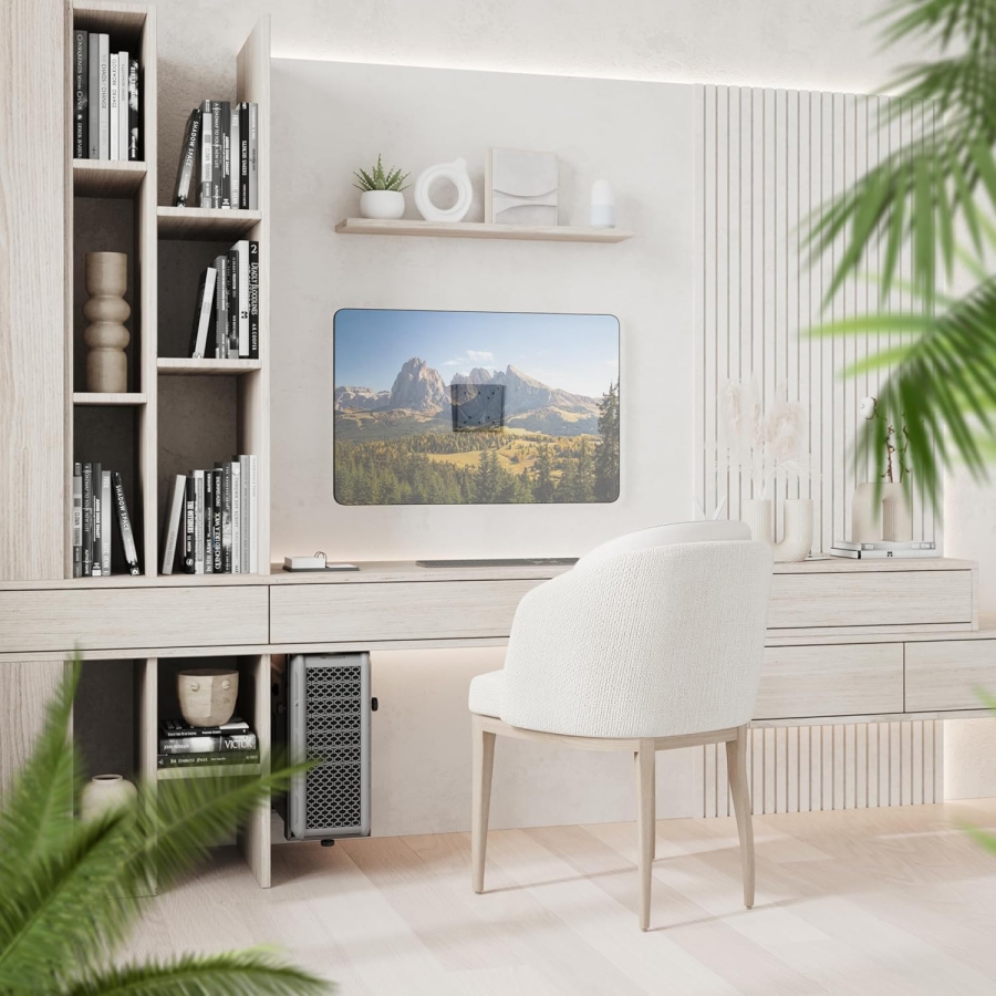 RICOO Monitorhalterung Wand F0311 für 13-34 Zoll – Fest & Slim (14mm Abstand), VESA 75/100, bis 30kg (Ultraflache Wandhalterung für PC-Monitore: Minimalistisches Design, maximale Stabilität und kinderleichte Montage.)