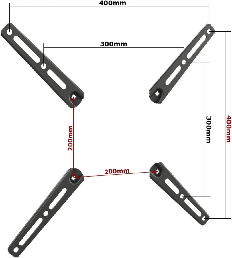 RICOO VA0200 VESA Adapter (200x200 auf 400x400 | 30 kg)