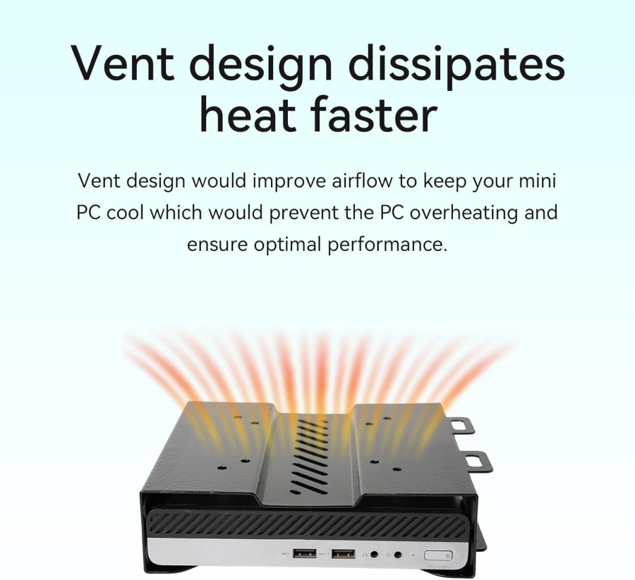 Shinar Metall Halterung für HP Desktop Mini, ProDesk & EliteDesk (VESA/Wand/Tisch) (Universeller Montagebügel für HP Mini PCs – VESA 75x75/100x100, Untertisch- & Wandmontage bis 5 kg.)