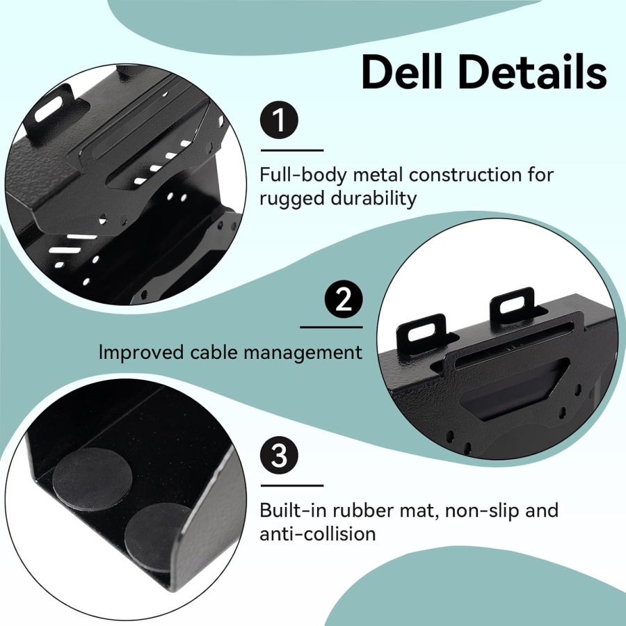 Shinar Metall Halterung für HP Desktop Mini, ProDesk & EliteDesk (VESA/Wand/Tisch) (Universeller Montagebügel für HP Mini PCs – VESA 75x75/100x100, Untertisch- & Wandmontage bis 5 kg.)