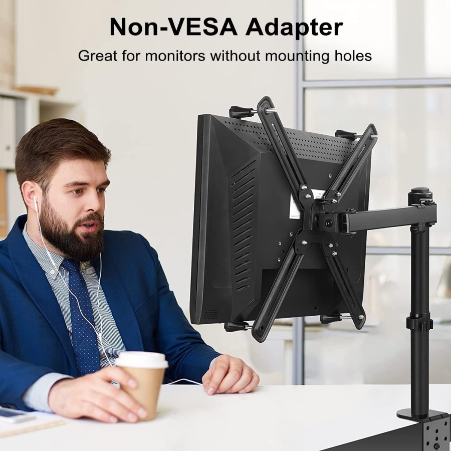 Suptek VESA Adapter für Nicht-VESA Monitore 13-27" – Stahl-Halterung (Die smarte Lösung für Monitore ohne VESA-Löcher: Sicherer Halt für jedes Setup.)