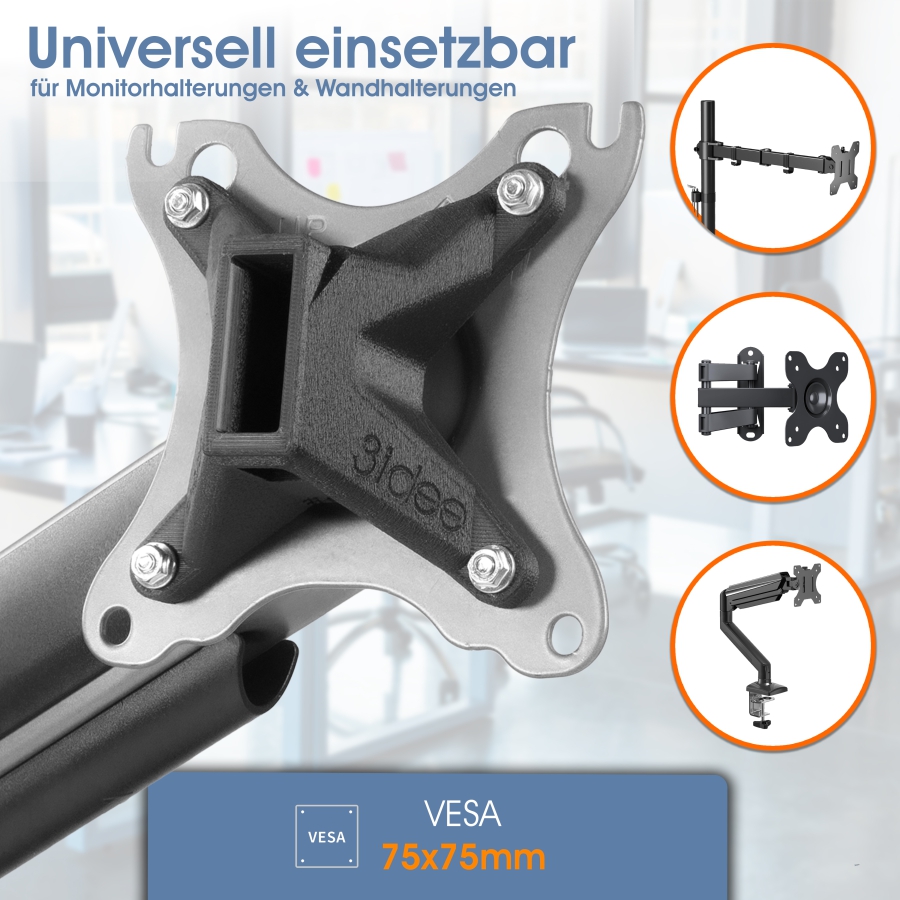 VESA Adapter für HP Serie 5 PRO und E-Serie G5 (524pf, 527pf, 527pq, 524pu, 527pu, E24q, E27q, E32k etc.)