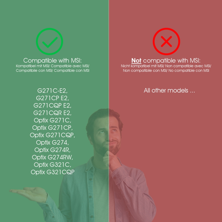 VESA Adapter für MSI Optix Monitor (G271C-E2, G271CP E2, G271CQP E2, G271CQR E2, G271C, G271CP, G271CQP, G274, G274R, G274RW, G321C, G321CQP)