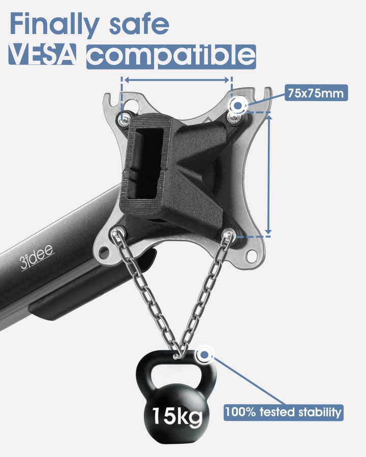 VESA Adapter kompatibel mit HP Omnistudio X All-in-one PC (32-c0073ng 32-c0075ng, 32-c0077ng, 32-c0177ng, 32-c0275ng, 32-c0670ng, 32-c0770ng, 32-c0777ng) - 75x75mm