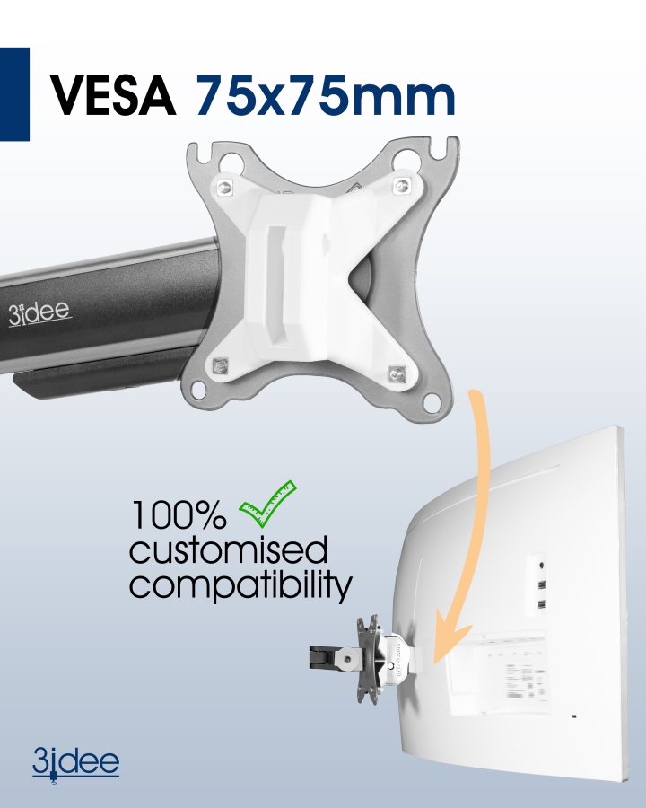 VESA Adapter kompatibel mit Samsung 34" Curved Monitor (CJ79 Serie) - 75x75mm