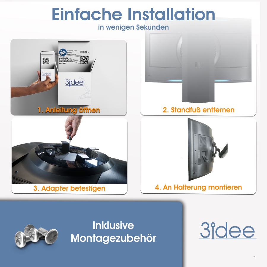 VESA Adapter kompatibel mit Samsung Odyssey Ark Gaming Monitor (Odyssey ARK 55" / ARK55" Gen2)