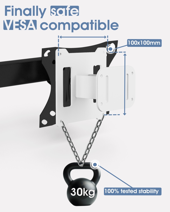 VESA Adapter kompatibel mit Samsung Odyssey Monitor (G9, Neo G9, G8, Neo G8, CRG9, CHG9, CHG90 & mehr) - 100x100mm