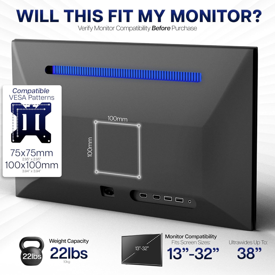 VIVO Monitorarm 13–32" | 99 cm Stange