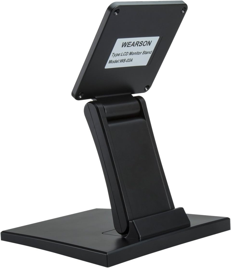 Wearson Verstellbarer LCD-Monitorständer (Schwarz) für 10–24 Zoll (Klappbarer VESA-Tischfuß für Touchscreens & Monitore bis 10 kg – 0° bis 180° neigbar)