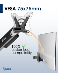 VESA Adapter kompatibel mit HP Monitor (22f, 24f, 27f, 22es, 22ea, 22er, 24es, 24ea, 24er, 27es, 27ea, 27er) - 75x75mm
