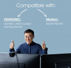 VESA Adapter kompatibel mit Viewsonic (VX2458) + Medion (AKOYA P52709) Monitor - 75x75mm