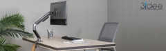 3IDEE Dual-Monitorhalterung | Für 2 Monitore 17"-32" Bildschirme | Höhenverstellbar - bis 9kg pro Arm